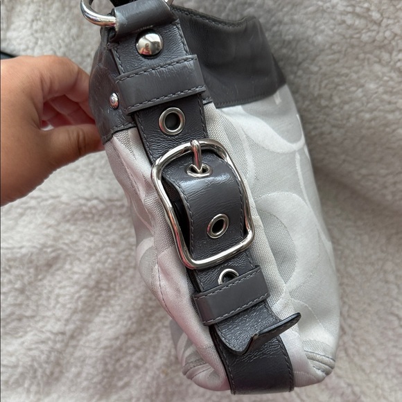 Coach Signature Gray and Dark Gray Shoulder Bag - Picture 2 of 3